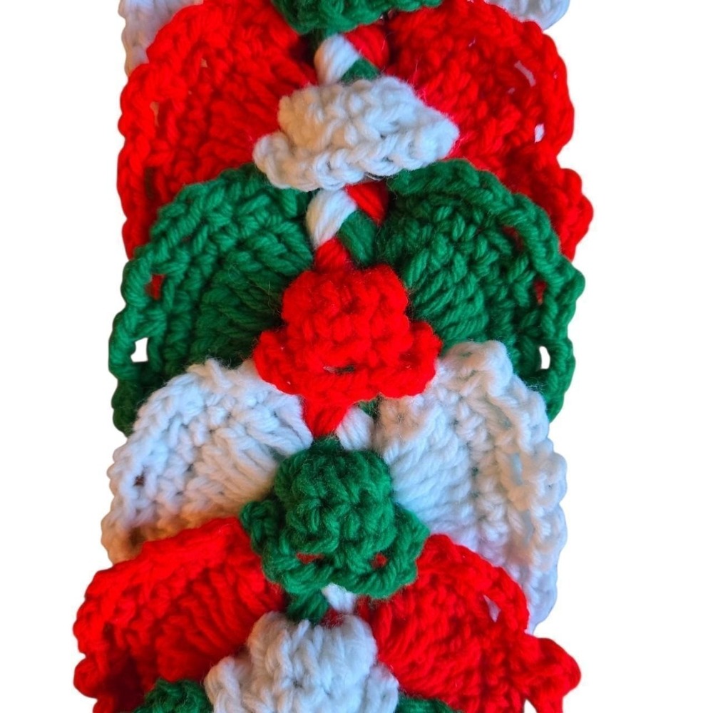VTG 70's crochet Christmas bell door hanger / handmade decor granny gift present - Picture 4 of 5